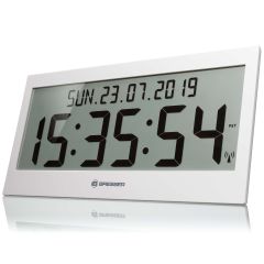 BRESSER Jumbo LCD часовник с много голям дисплей, бял