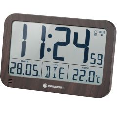 BRESSER MyTime MC LCD часовник с дървесен дизайн и голям дисплей