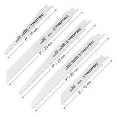 Комплект качествени ножове за саблени триони: дърво/ метал - 12 броя